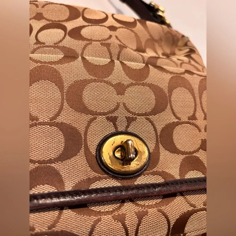 Authentic Y2K Coach Legacy Courtenay Signature Hobo Bag - Khaki/Mahogany